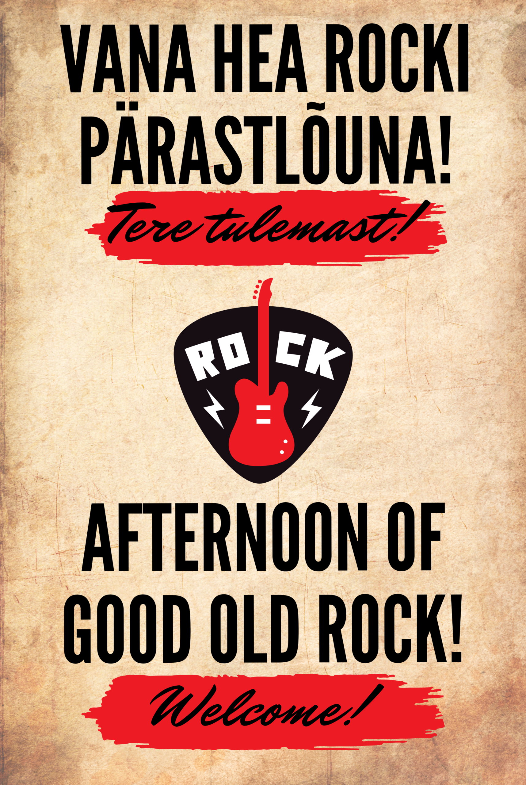 vana hea rocki pärastlõuna! tere tulemast! afternoon of good old rock! welcome!